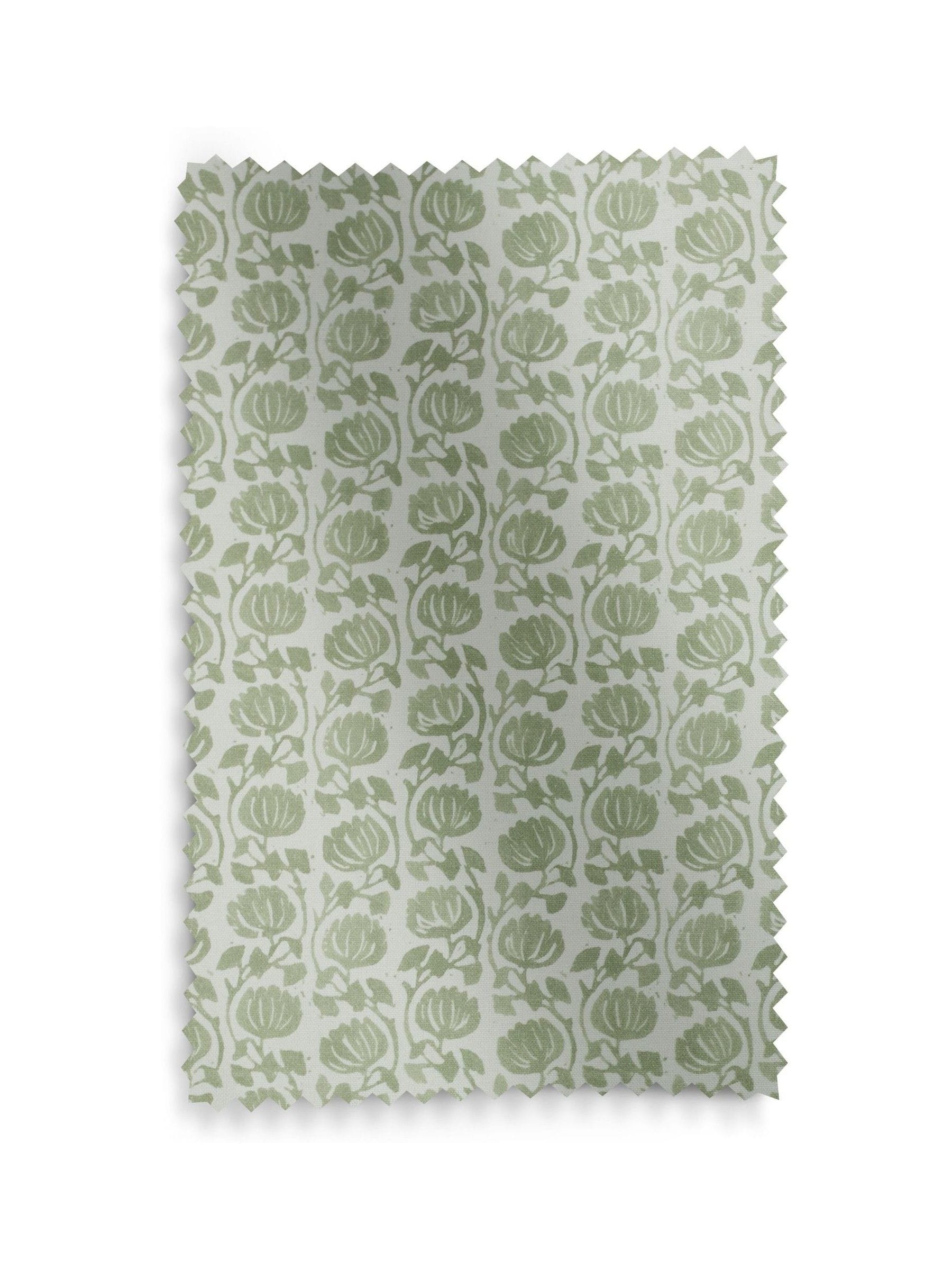 Eliza roman blind pistachio green floral print (British brand)
