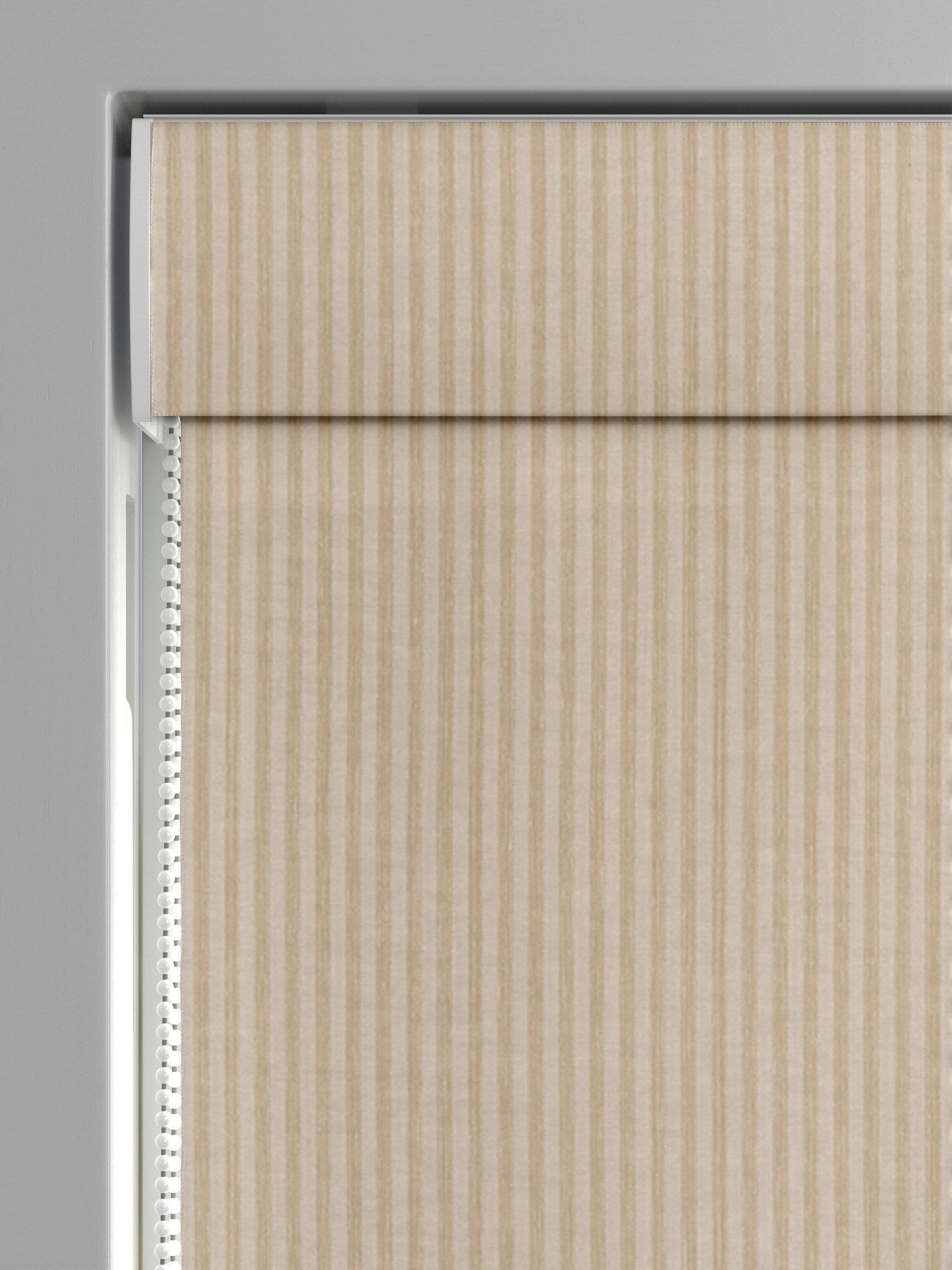 Roman blind natural stripe jacquard made to measure, imported from the UK