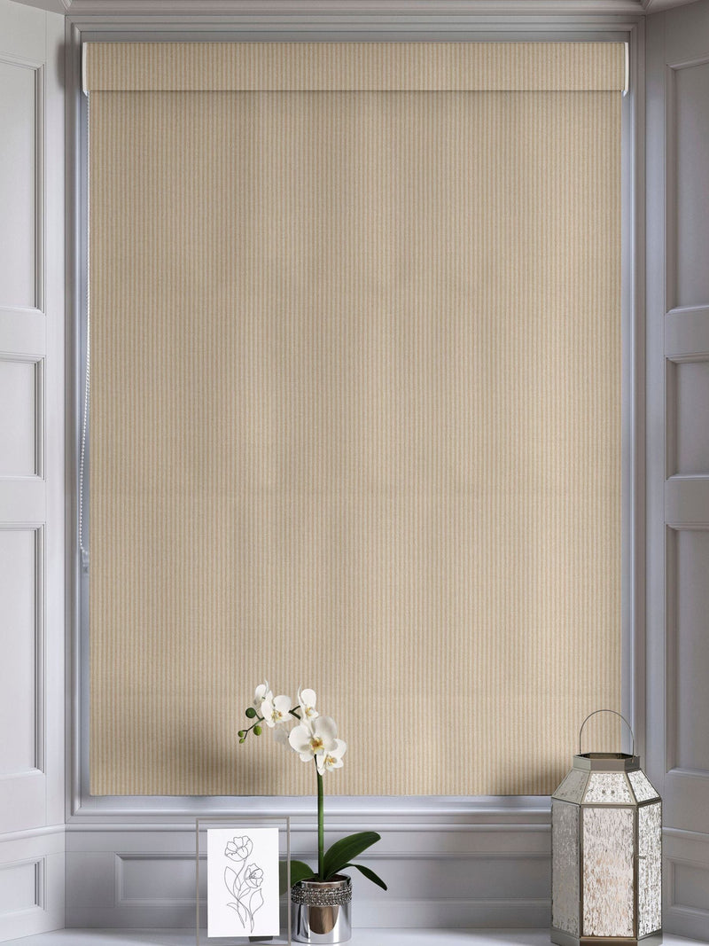 Roman blind natural stripe jacquard made to measure, imported from the UK