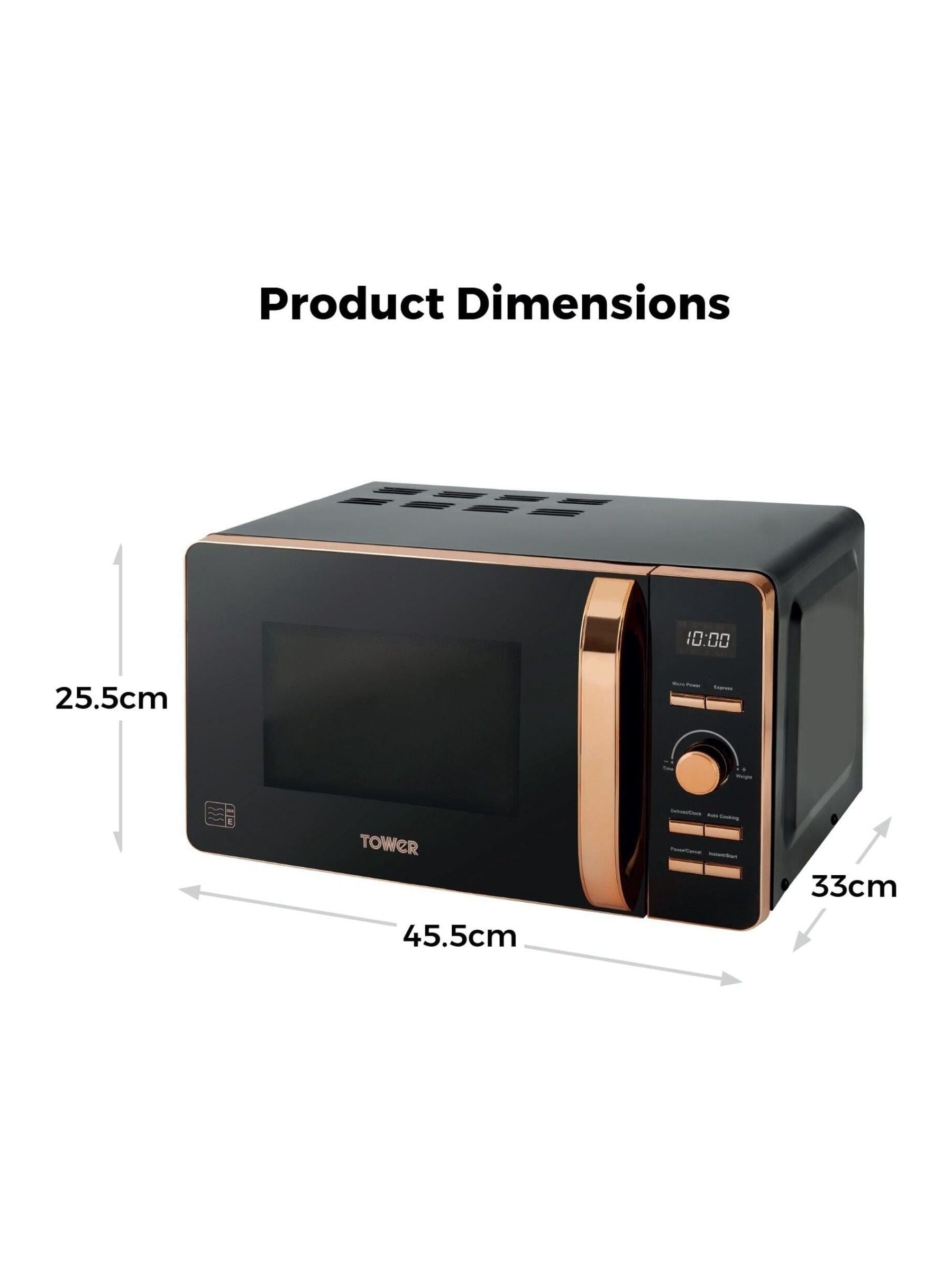 Tower Black 800W digital microwave 20L (British brand)