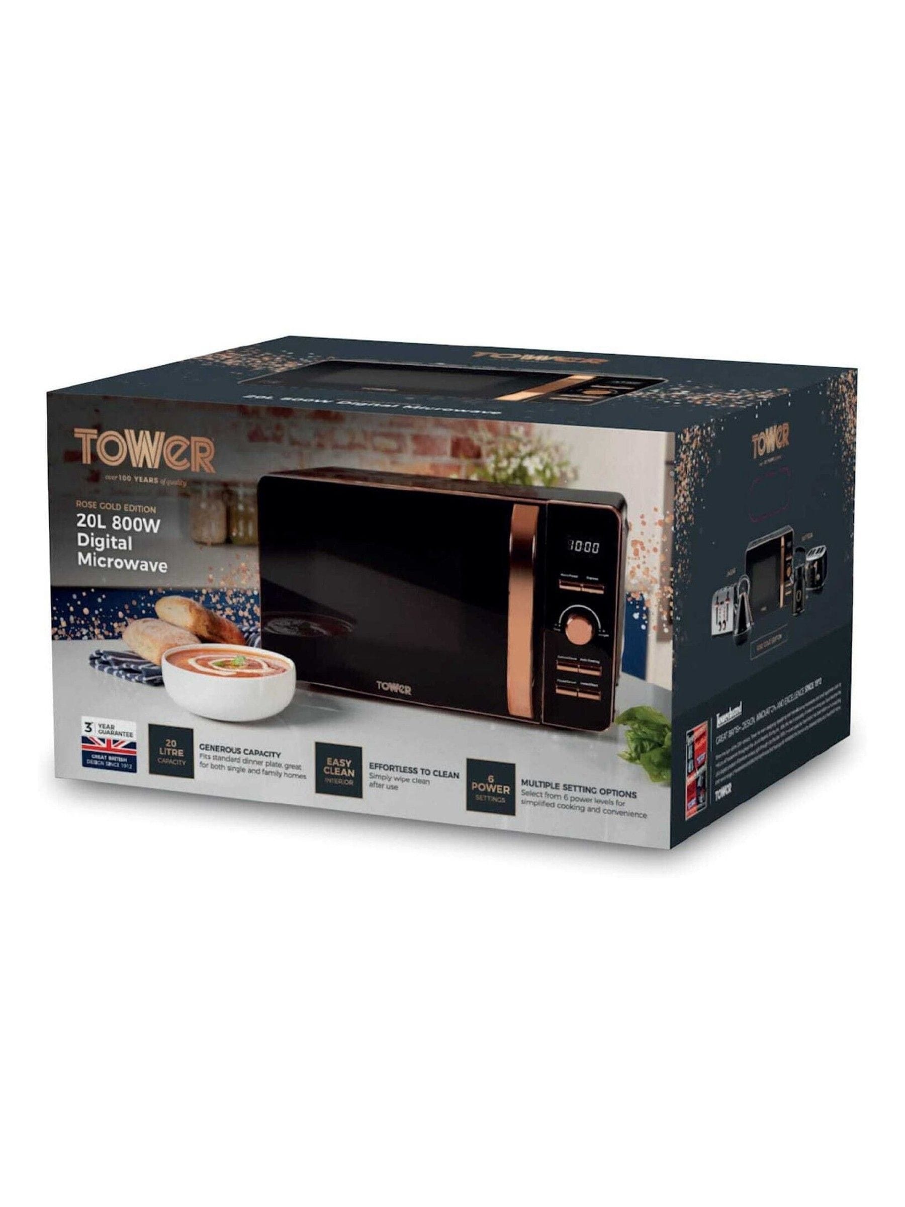 Tower Black 800W digital microwave 20L (British brand)