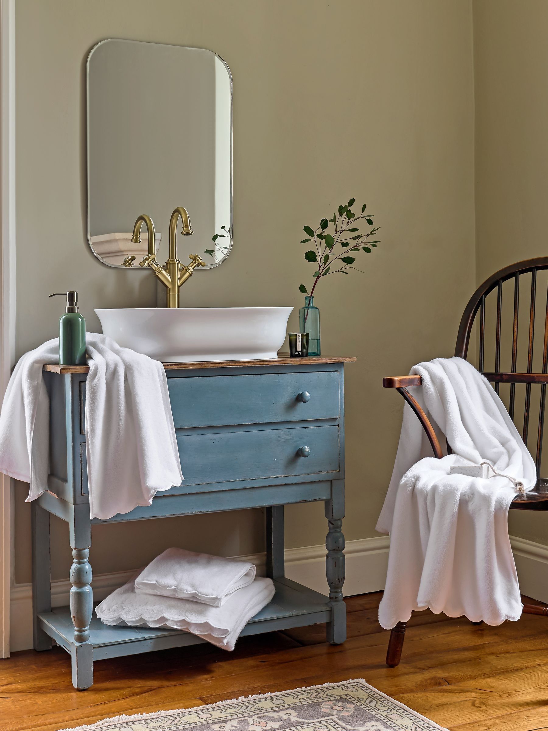 Christy white scallop edge towel, imported from the UK