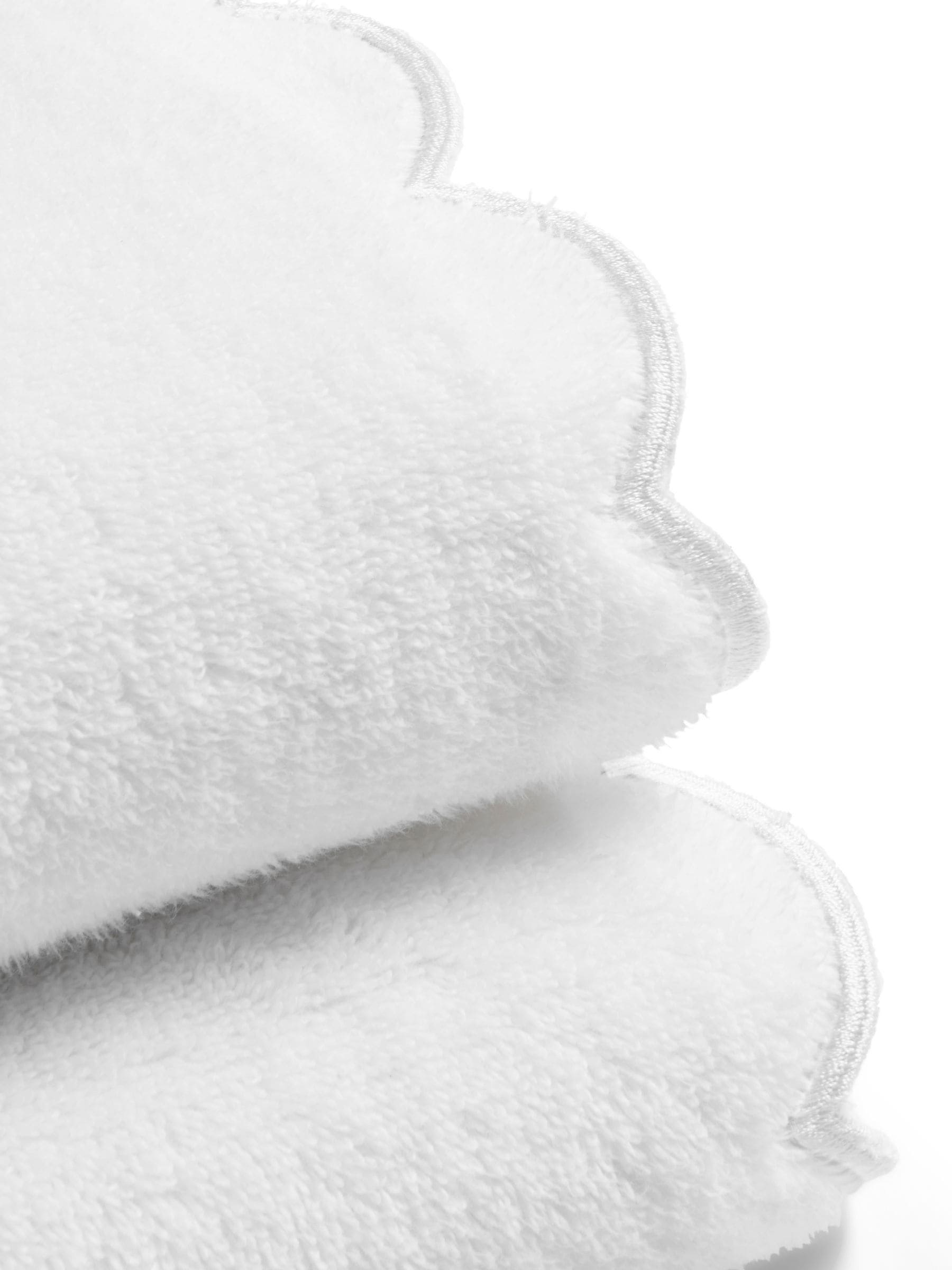 Christy white scallop edge towel, imported from the UK