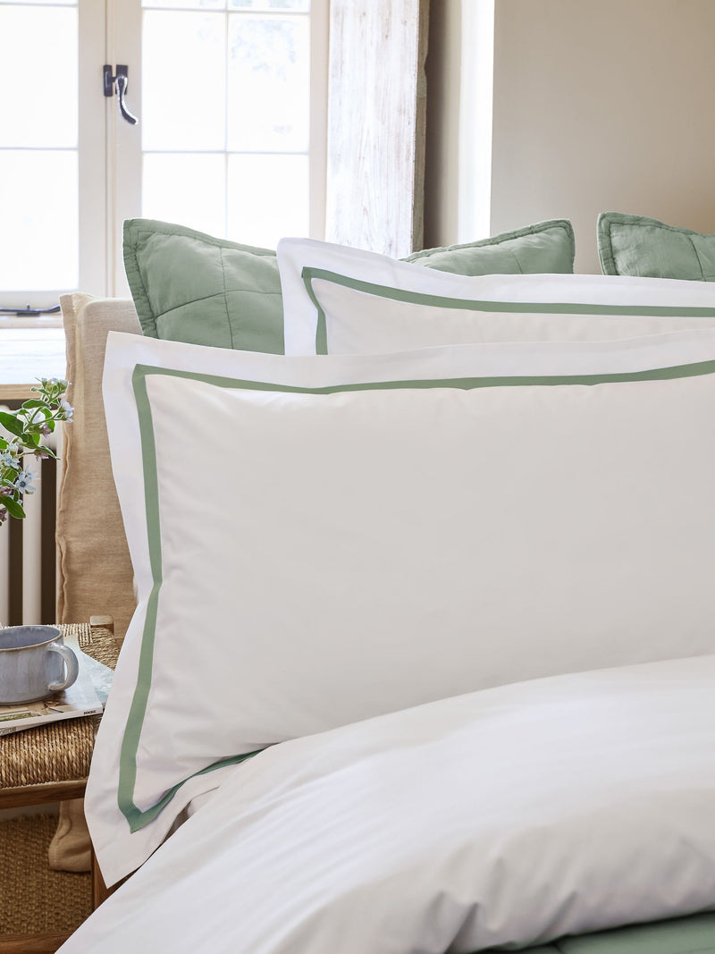 Christy Pale Blue Beaumont Cotton Percale Pillowcase Pair