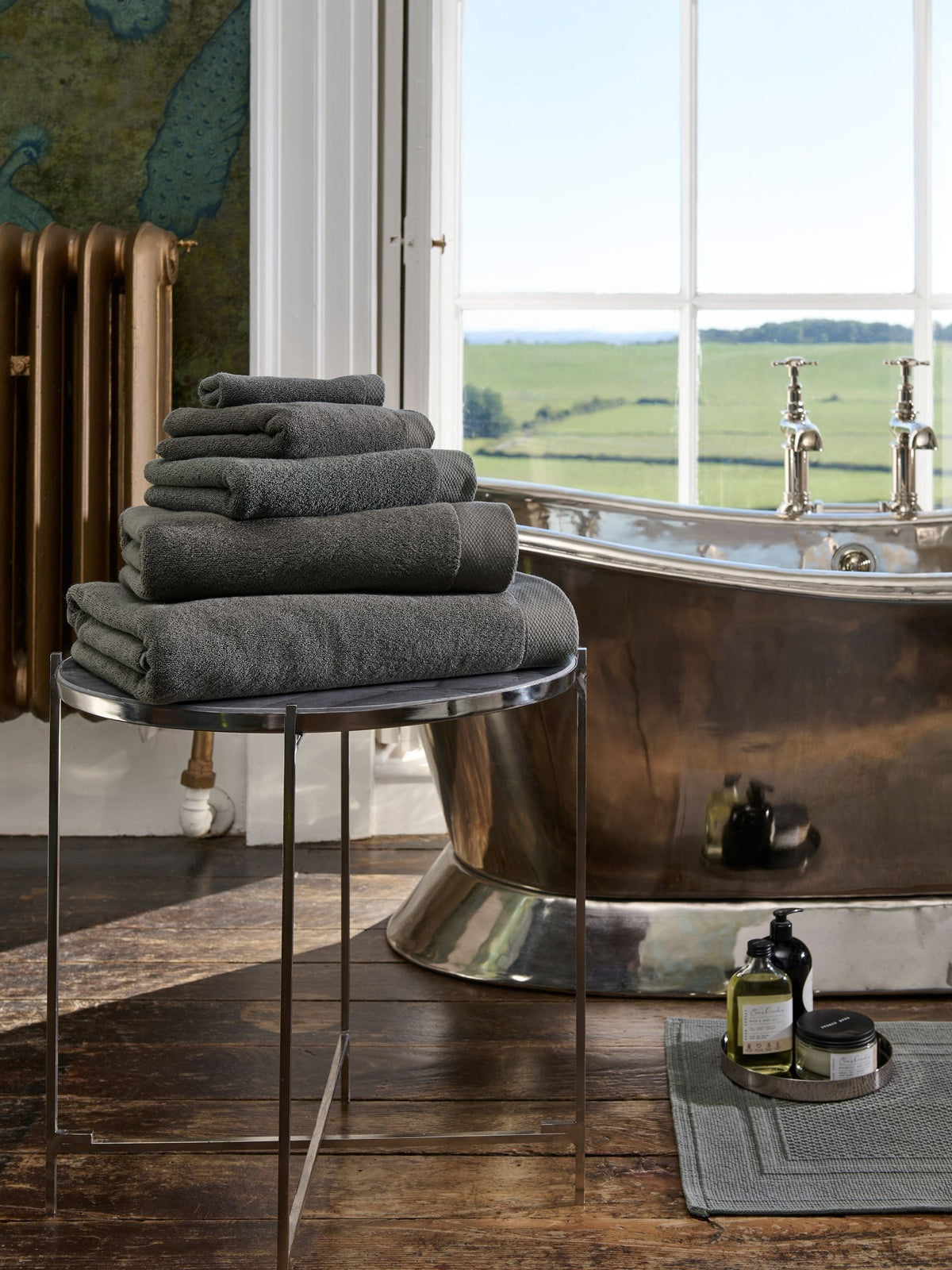 Christy Soot Luxe heavyweight Turkish cotton towel, UK version