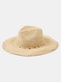 Accessorize fedora hat natural bead trim, imported from the UK