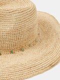 Accessorize fedora hat natural bead trim, imported from the UK