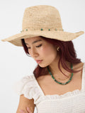 Accessorize fedora hat natural bead trim, imported from the UK