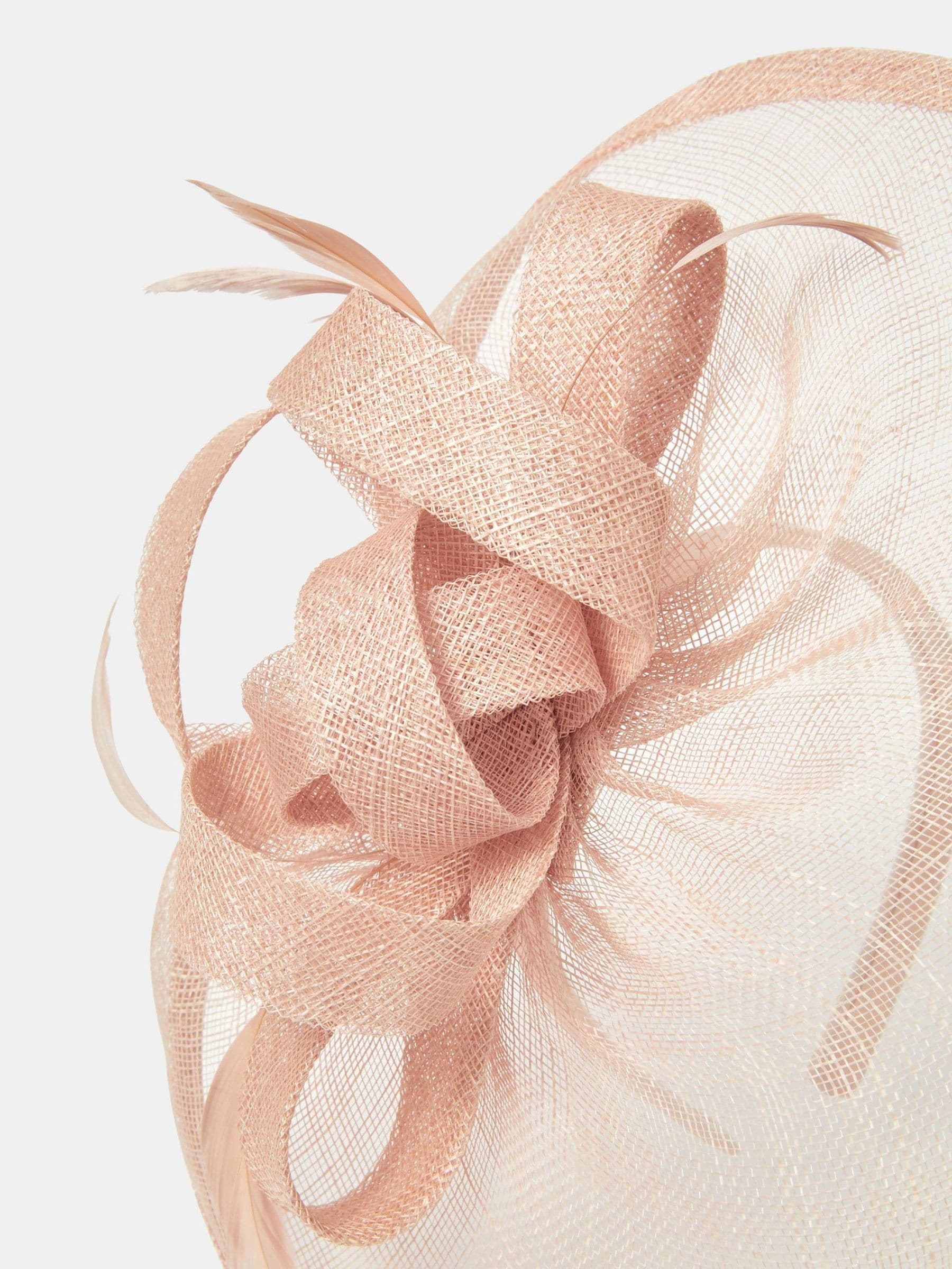 Accessorize pink bow feather disc fascinator, imported from the UK