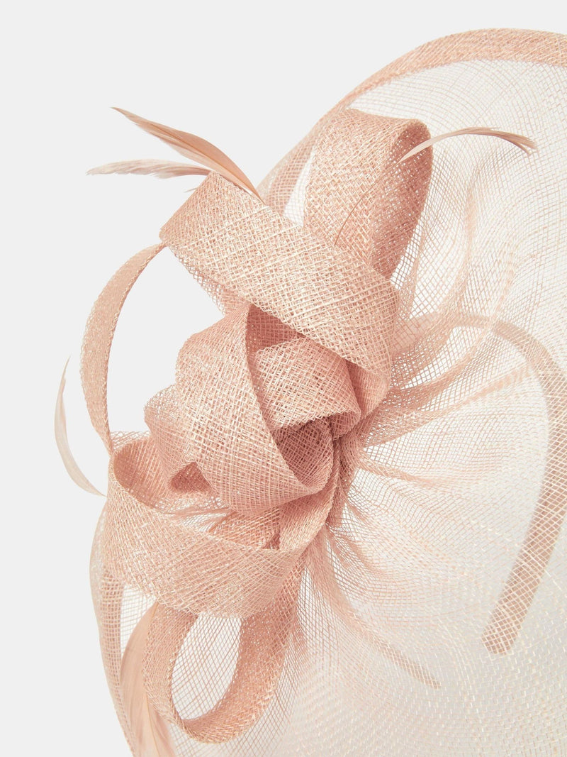 Accessorize pink bow feather disc fascinator, imported from the UK