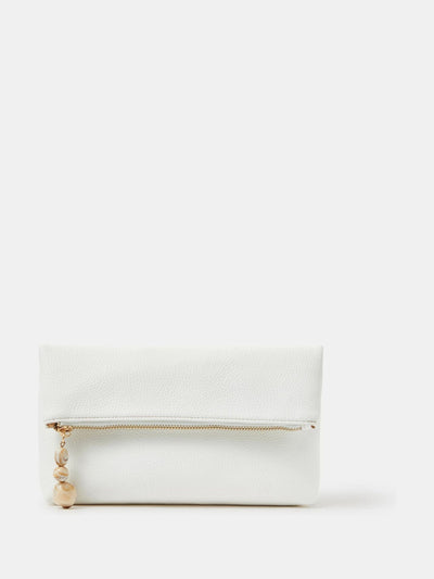 Next Accessorize White Fold-Over Clutch Bag- Buy online at McGrocer