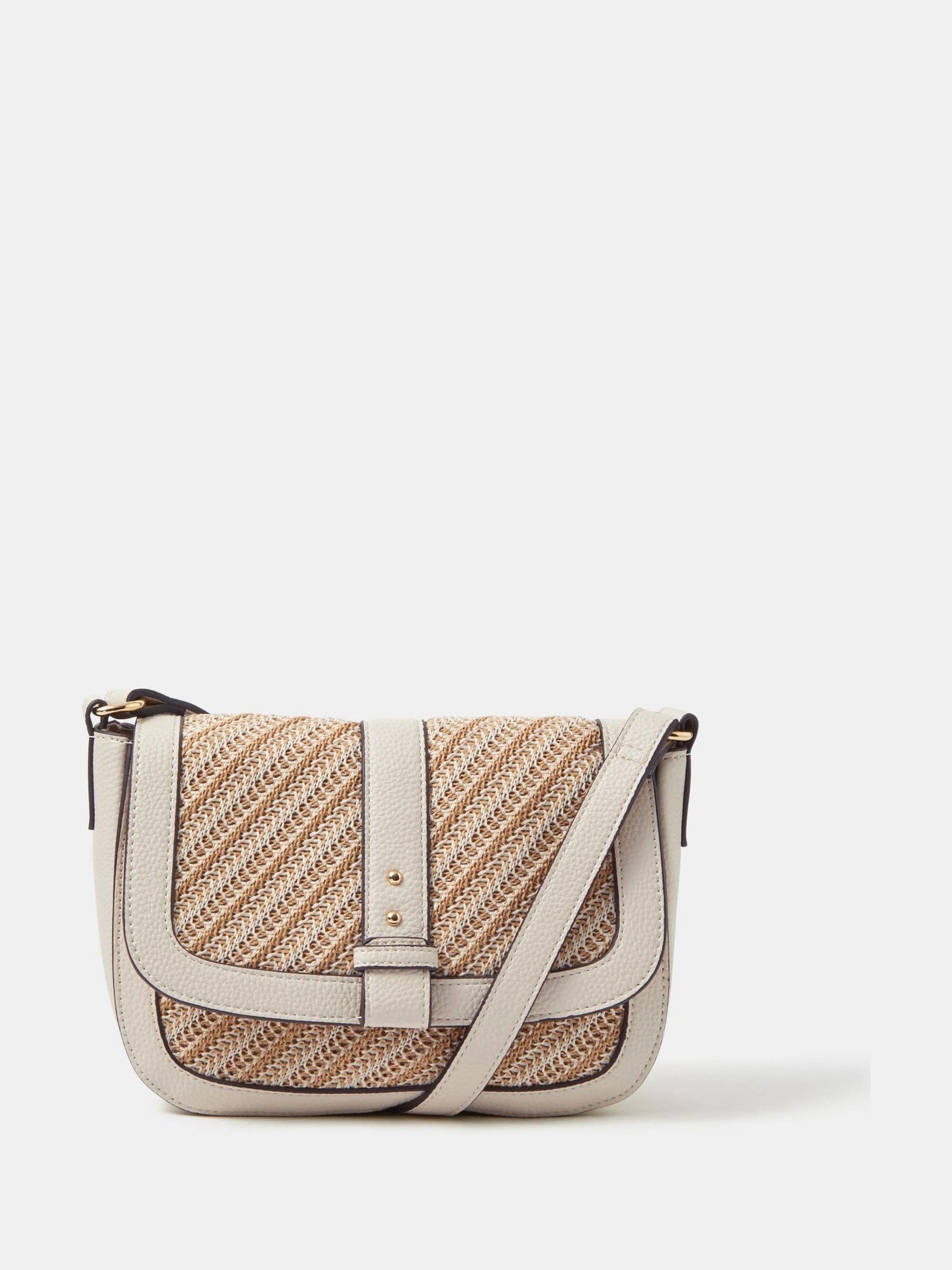 Accessorize cream woven crossbody bag 17cm x 22cm - British product