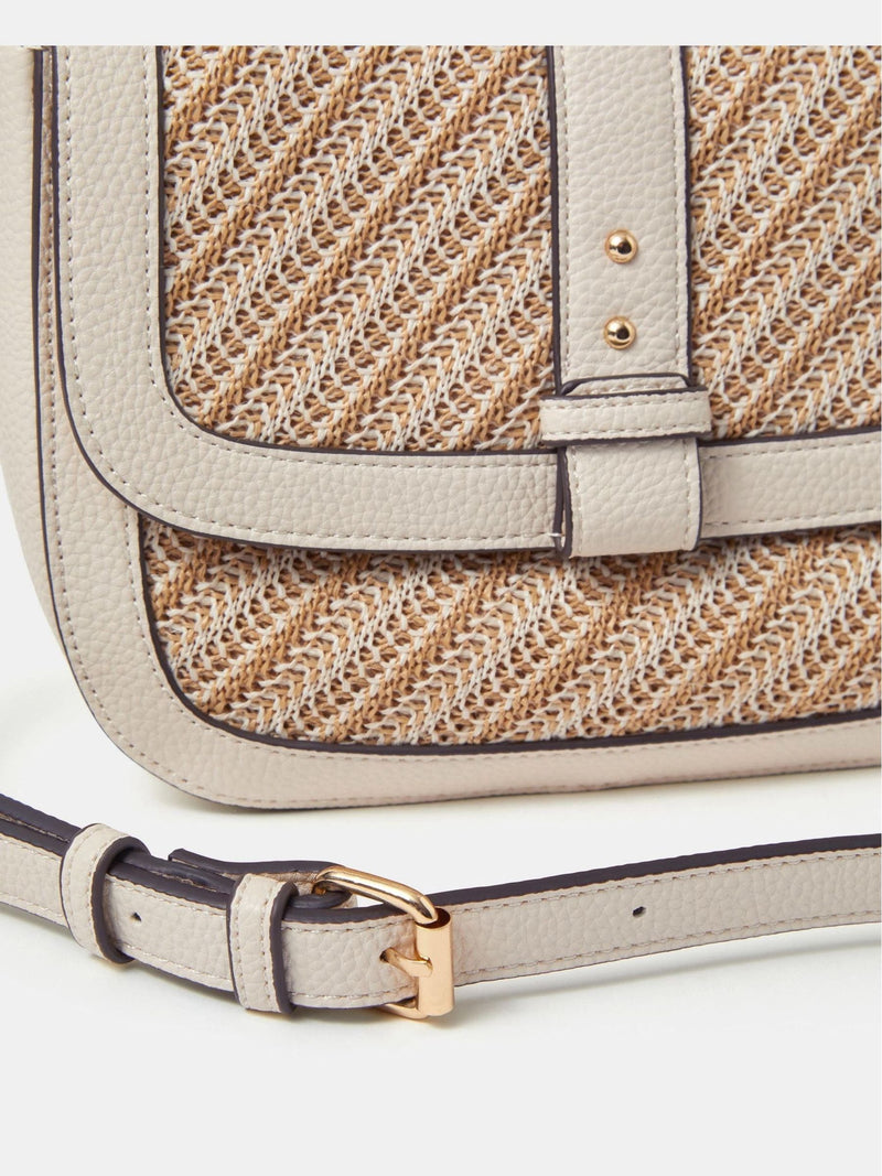 Accessorize cream woven crossbody bag 17cm x 22cm - British product