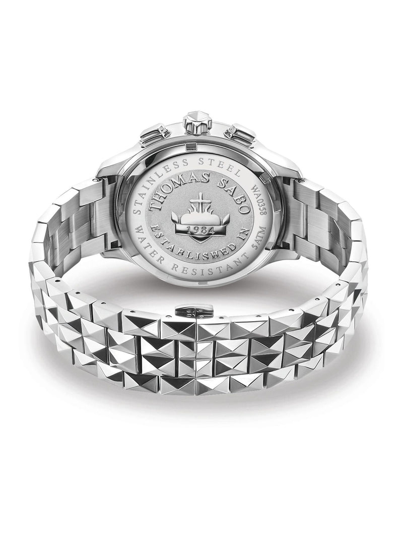 Thomas Sabo black and silver watch with stainless steel bracelet (British brand)