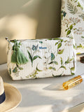 Sophie Allport cotton wash bag White Wild Floral design (British brand)
