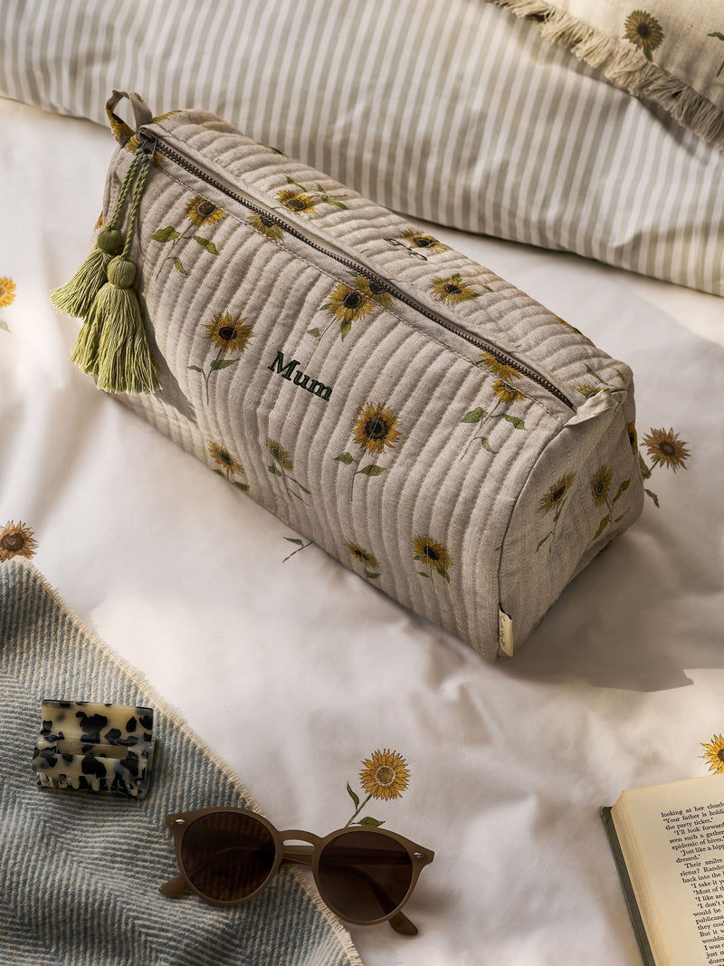 Sophie Allport sunflower cotton wash bag 16x29x12 cm - British product