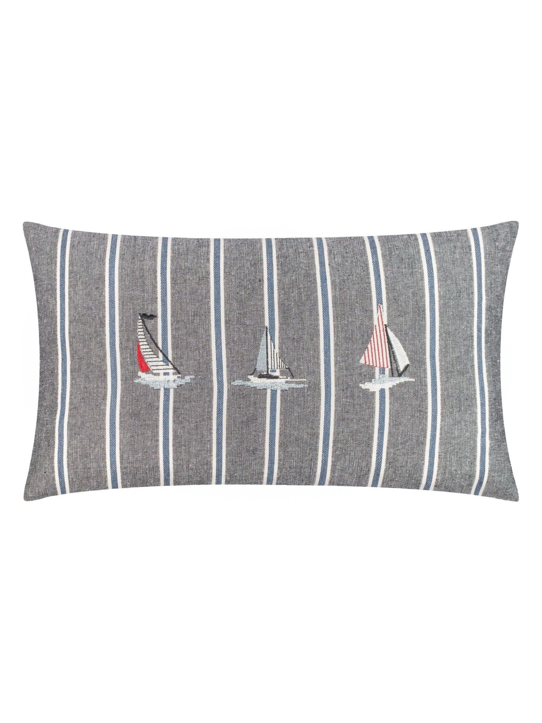 Wylder Navy Abersoch Regatta Feather Filled Cushion
