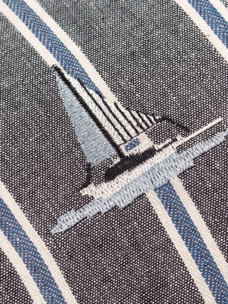 Wylder Navy Abersoch Regatta Feather Filled Cushion