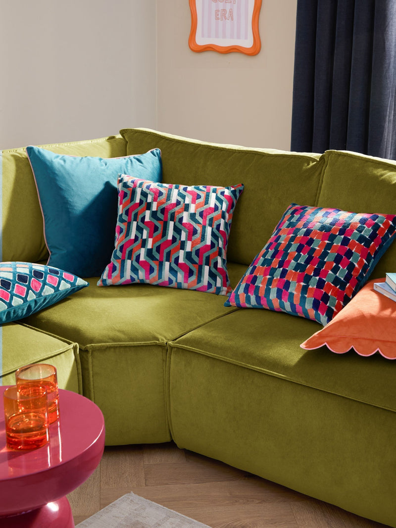 Furn Metro Prism Velvet Cushion 45x45 cm, UK version
