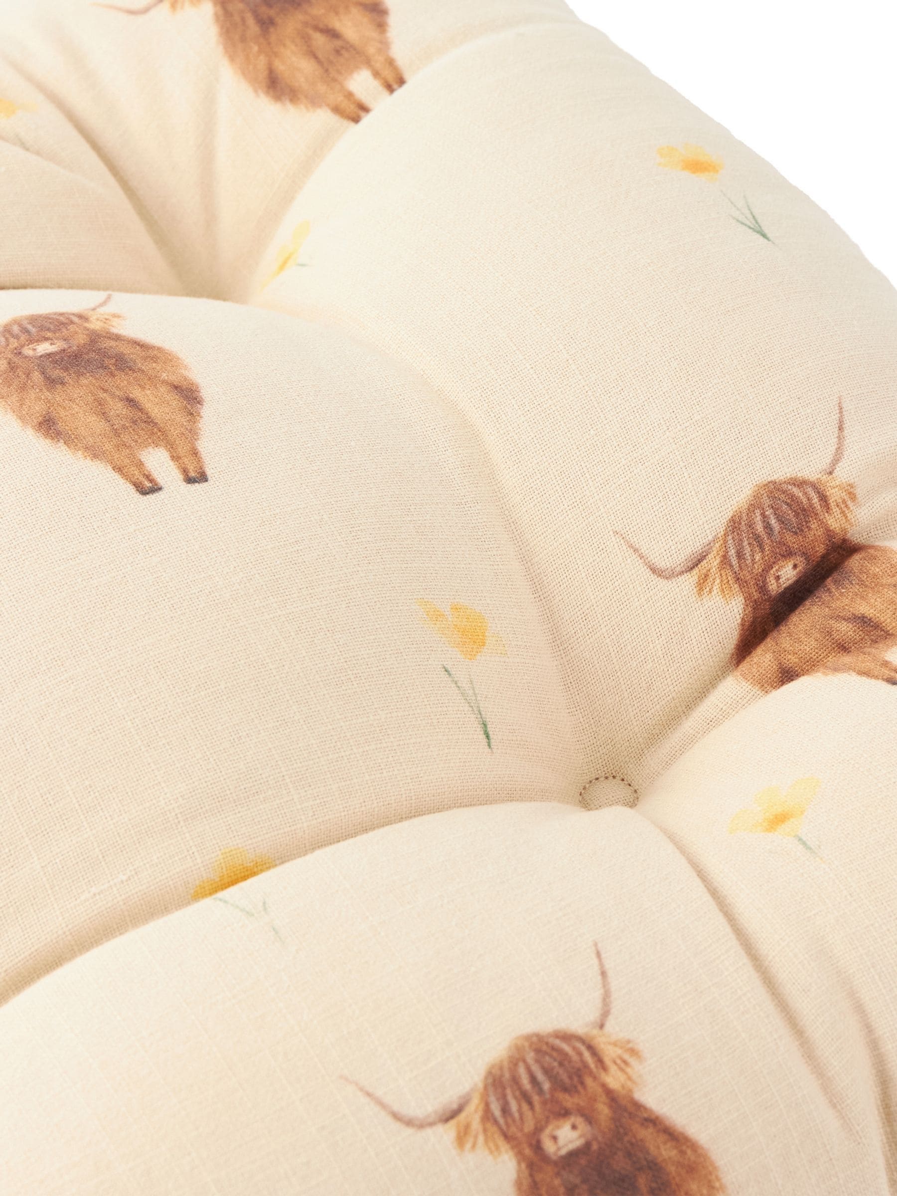 Wylder 2 pack natural Highland cow seat pads 40x40cm, UK version
