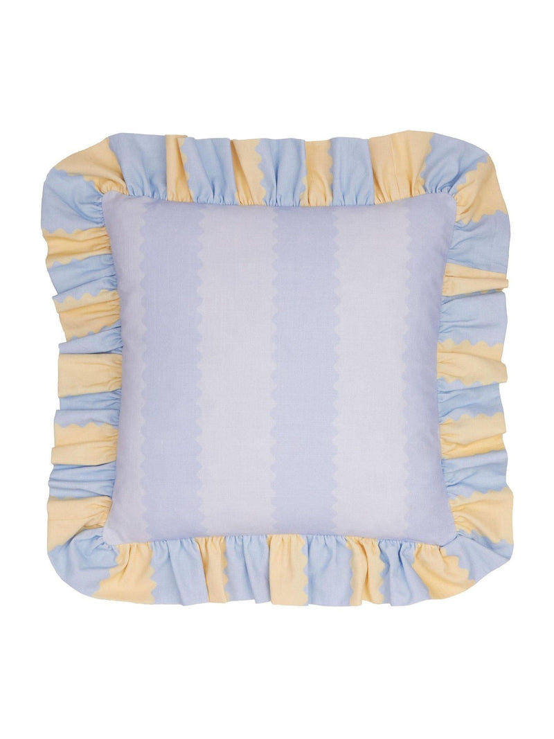 Wylder cotton slub cushion with ruffle trim 45x45cm (British brand)