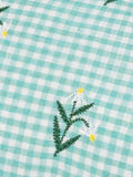 Furn Green Les Petite Fleurs cushion gingham ruffle 30x50cm (British brand)