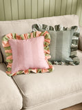 Wylder Birdie Stripe ruffle cushion 45x45cm - British product
