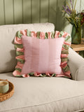 Wylder Birdie Stripe ruffle cushion 45x45cm - British product