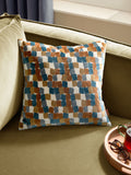 Metro Blocks Velvet Jacquard Feather Filled Cushion 45x45