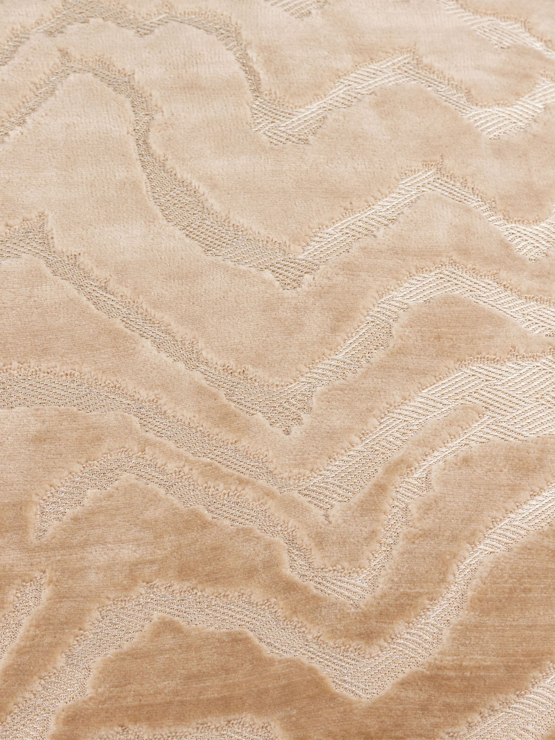 Paoletti taupe Tierra cut velvet cushion 50x50cm, imported from the UK