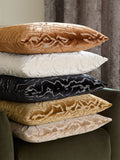 Paoletti taupe Tierra cut velvet cushion 50x50cm, imported from the UK