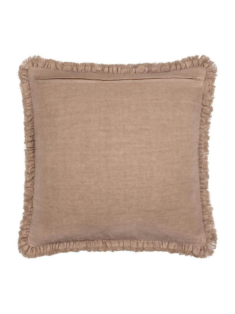 Yard chocolate cotton velvet cushion 45x45, imported from the UK