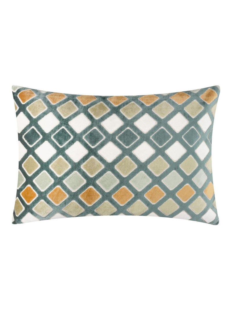 Furn Green Metro Diamond Velvet Fibre Filled Cushion 30x50 - British product