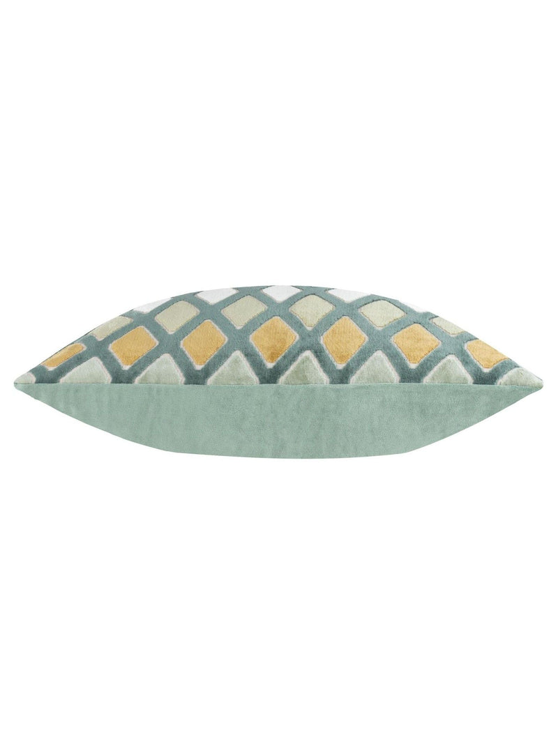 Furn Green Metro Diamond Velvet Fibre Filled Cushion 30x50 - British product