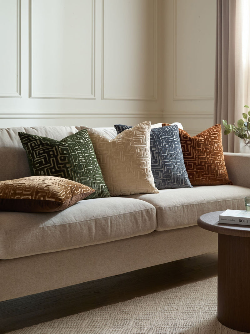 HÖEM Smoke Green velvet cushion 45x45, imported from the UK