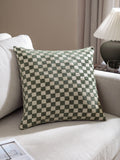 HÖEM cushion smoke green checkerboard chenille 45x45, UK version