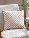 HÖEM Larro Smoke Green Chenille Checkerboard Feather Filled Cushion 45x45