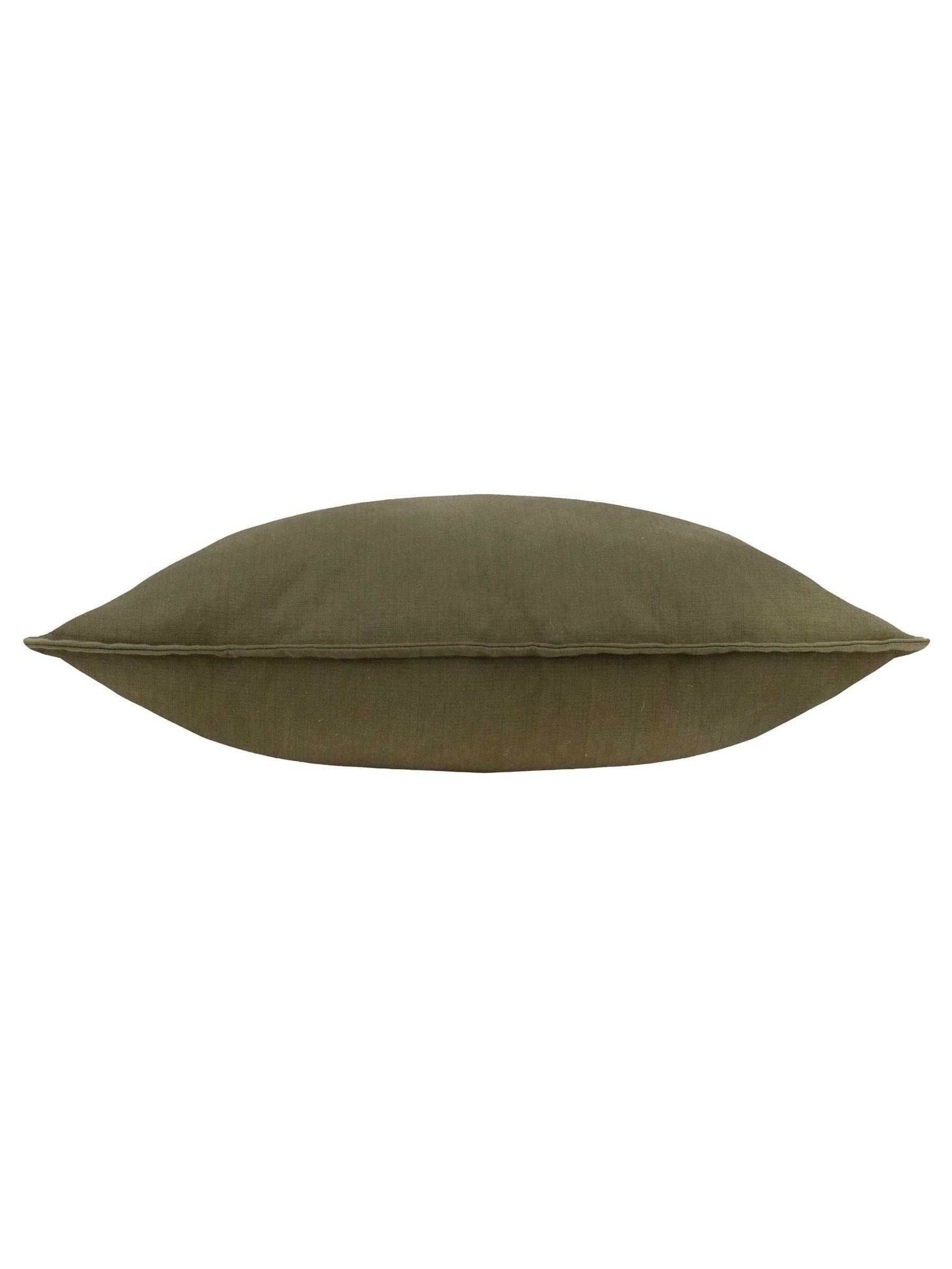 Yard Lichen slub cotton feather filled cushion 50x50cm, British brand