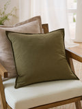Yard Lichen slub cotton feather filled cushion 50x50cm, British brand