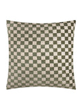 HÖEM smoke green chenille checkerboard cushion 45x45 (British brand)