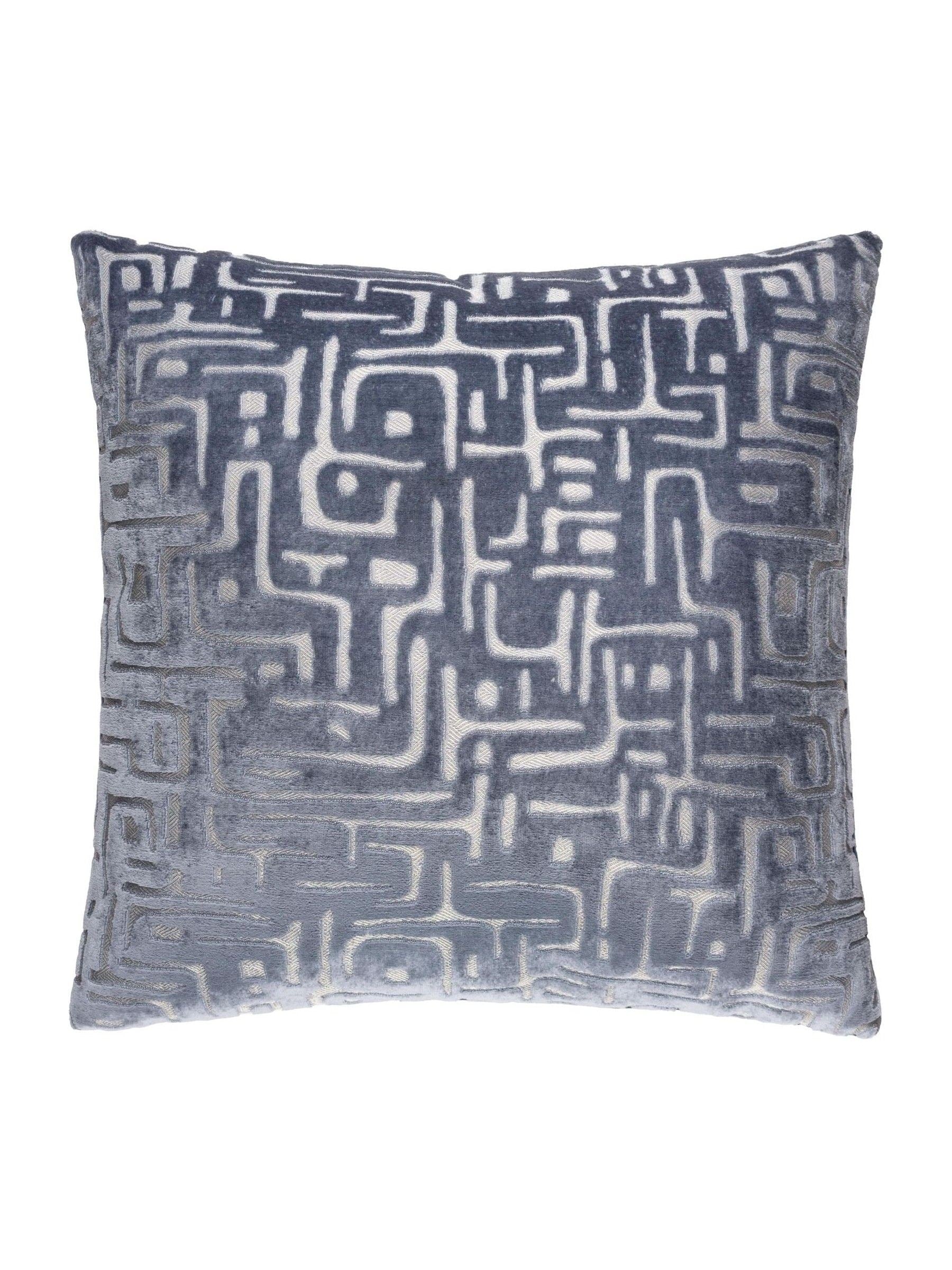 HÖEM Slate Blue Soren cut velvet cushion 45x45cm (British brand)