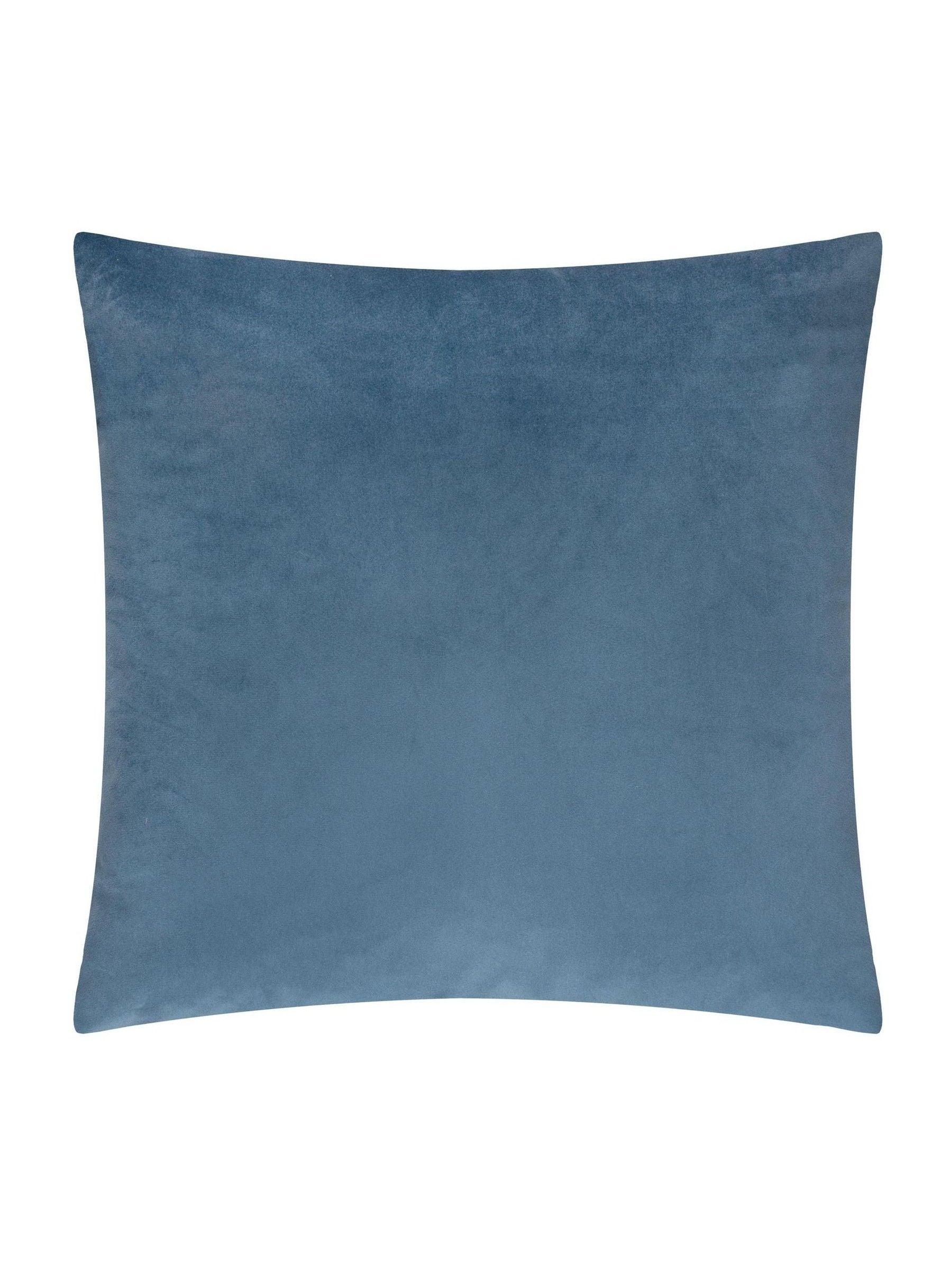 HÖEM Slate Blue Soren cut velvet cushion 45x45cm (British brand)
