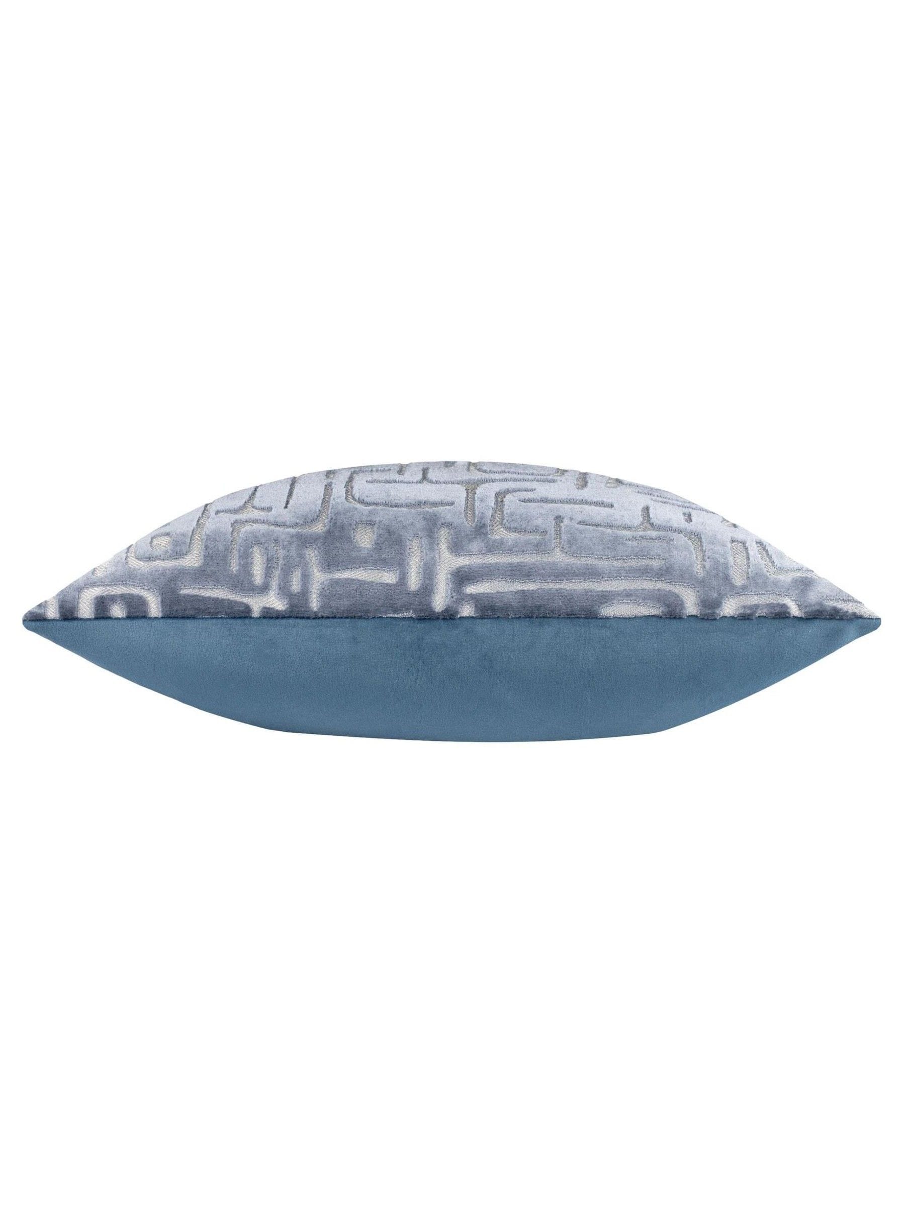 HÖEM Slate Blue Soren cut velvet cushion 45x45cm (British brand)