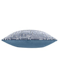 HÖEM Slate Blue Soren cut velvet cushion 45x45cm (British brand)