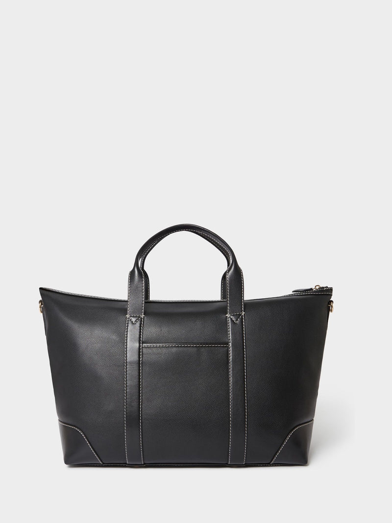 Osprey London black leather Savanna weekender bag - British product