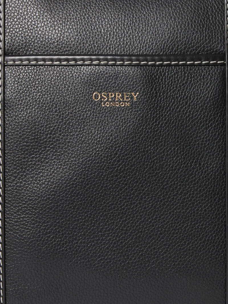 Osprey London black leather Savanna weekender bag - British product