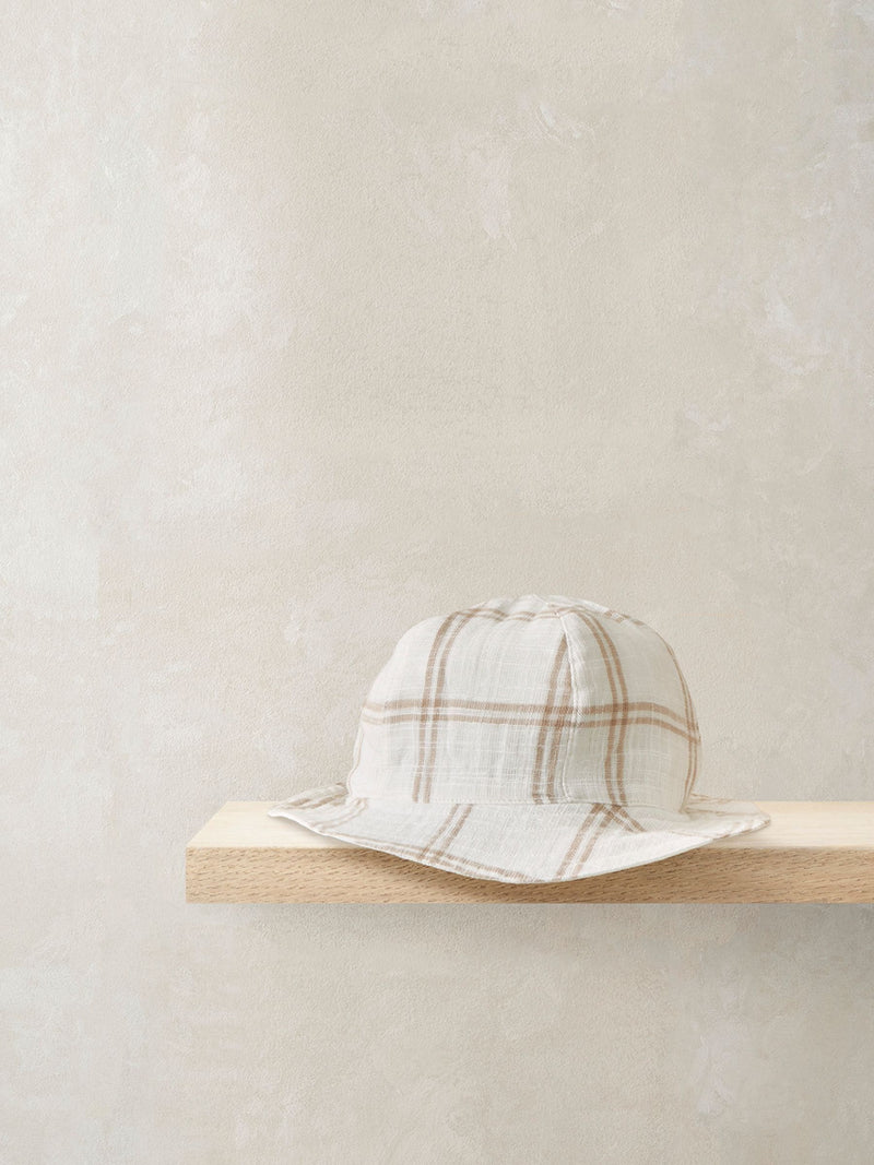 Mamas & Papas brown reversible sun hat, imported from the UK