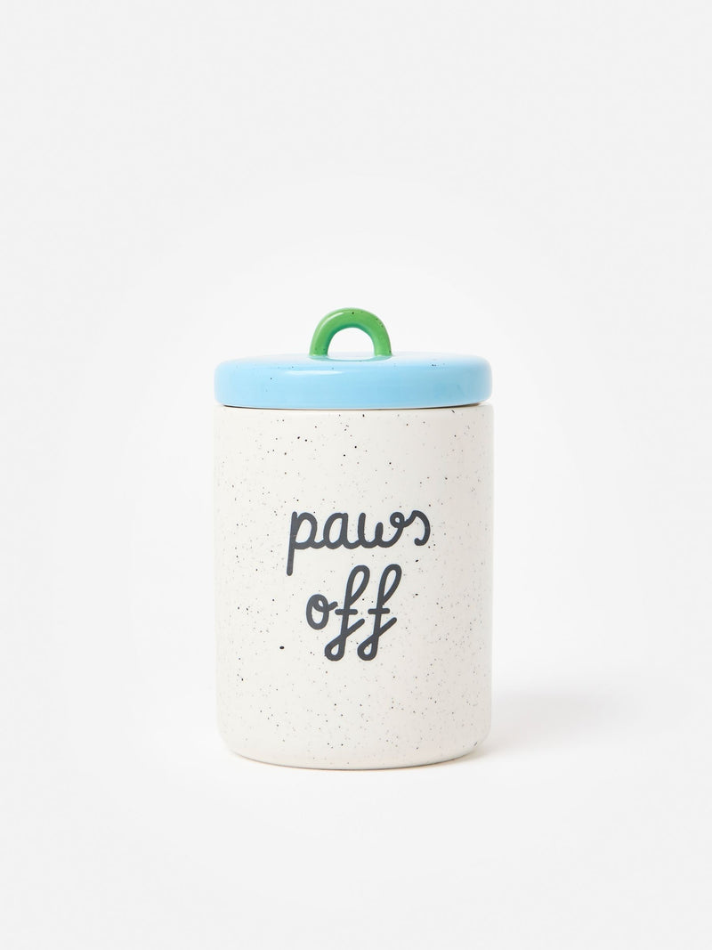 Oliver Bonas Paws Off ceramic pet jar 19cm (British brand)
