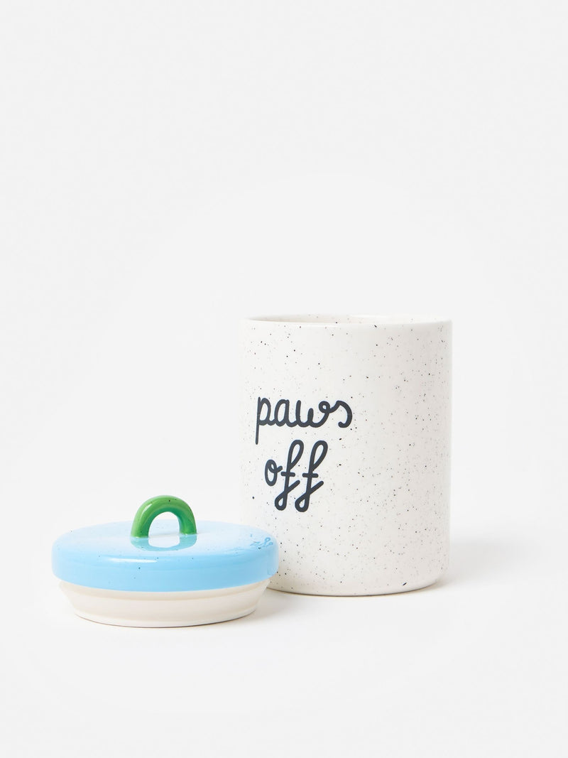 Oliver Bonas Paws Off ceramic pet jar 19cm (British brand)