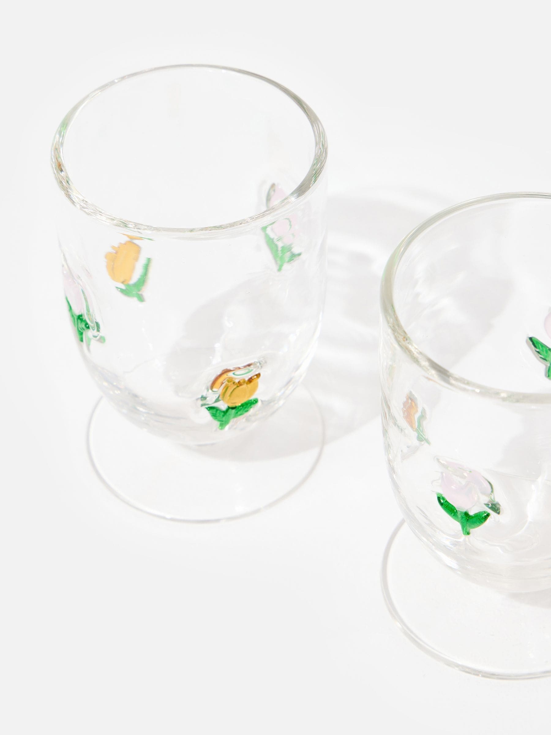 Oliver Bonas multi tulip glass tumblers set of 2 (British brand)